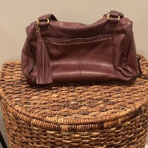 HOBO Plum Leather Shoulder Bag